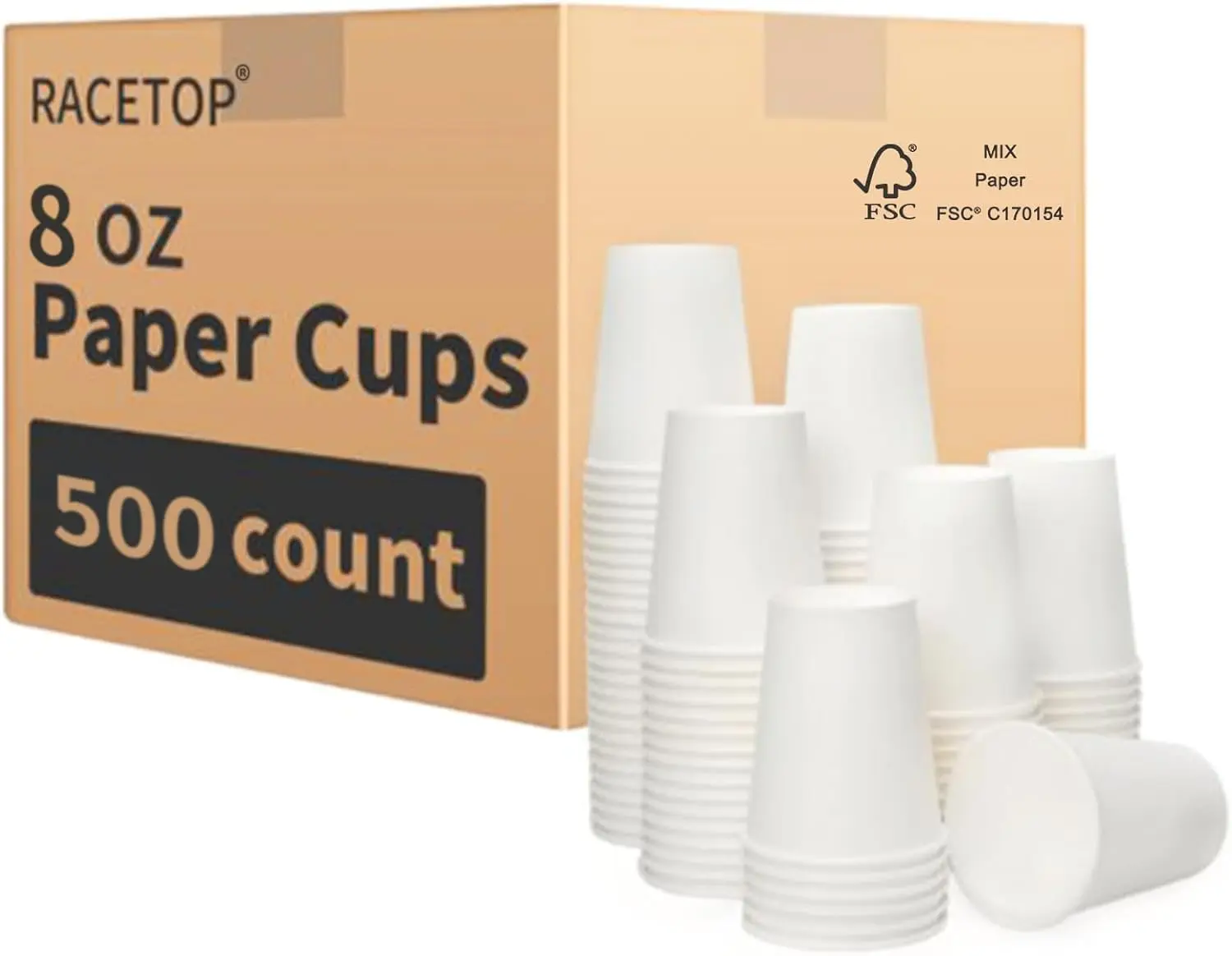 

8 oz Disposable Coffee Cups [500 pack], Hot Coffee Cups 8 oz, Ideal for Office, Home, Party(500 pack)
