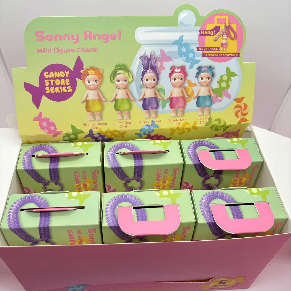 

Sonny Angel Mini Figure Candy Store Series Blind Box Keychain bag pendant Peach Bear Soda Pig Orange Sheep Lime Dog SAS65877