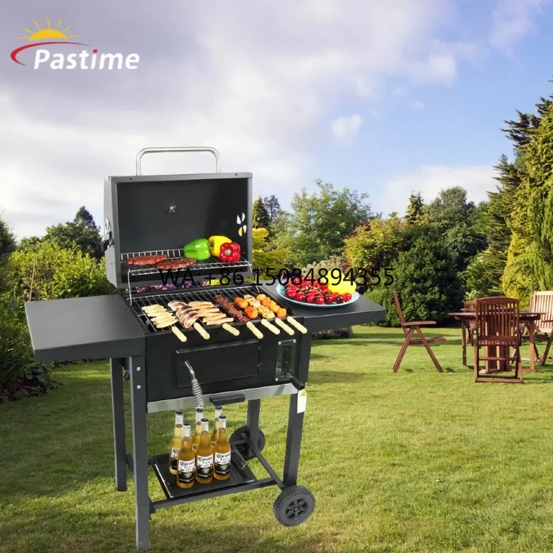 Wholesale Premium Modern Steel Trolley Powder Coated Vertical Charcoal Barbecue Grill Efficient Outdoor Cooking
