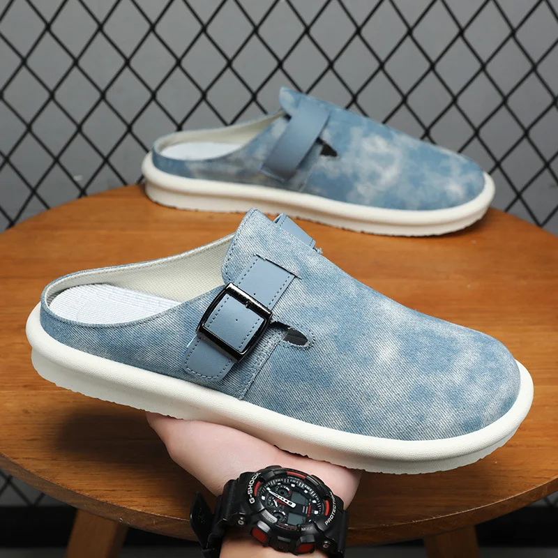 

Shoes for Man 39-47large-size New Versatile Men's Baotou Fashion Slippers Casual Retro Flip Fur Men's Sports Comfortable Loafers