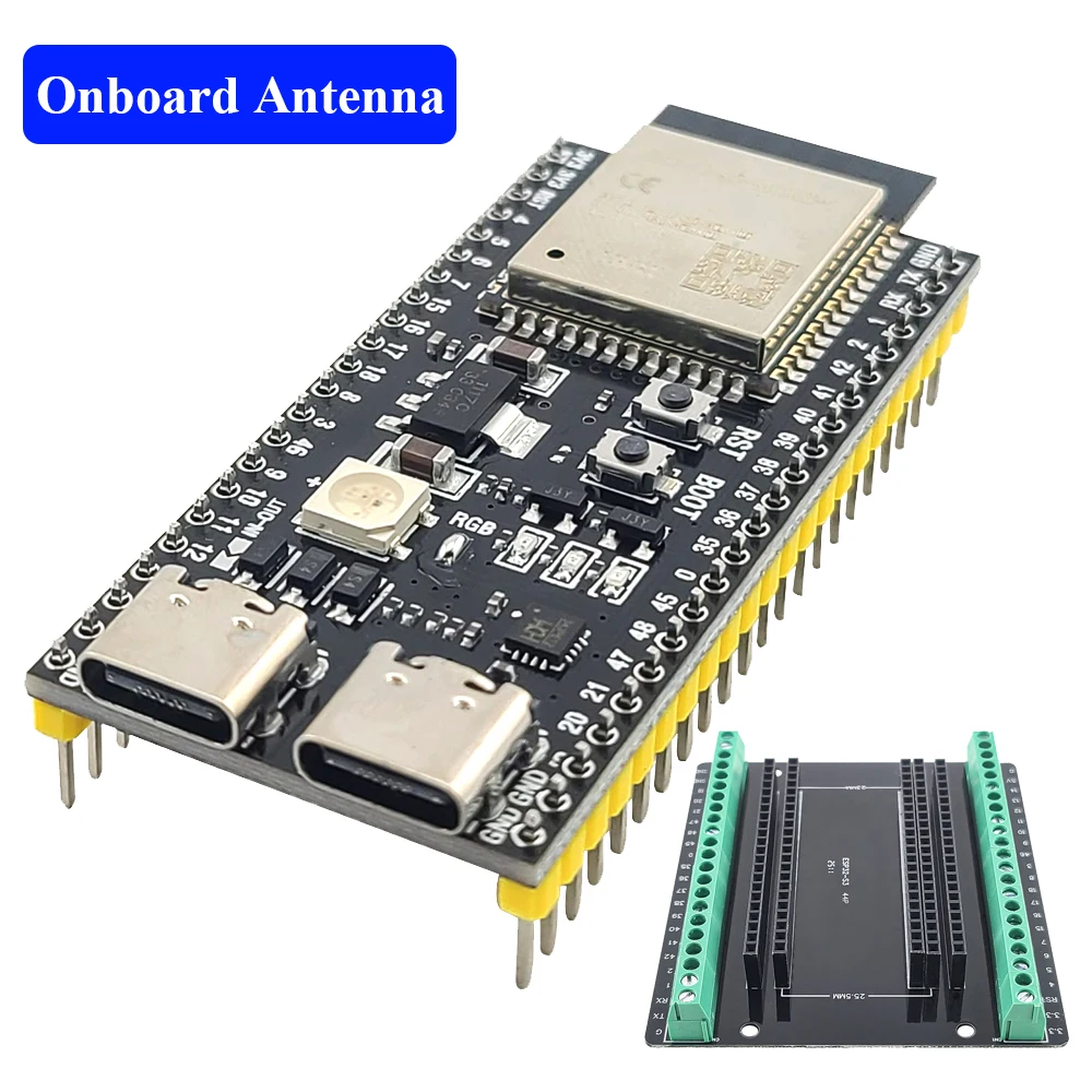 ESP32-S3 Entwicklungsboard mit Erweiterungsadapter-Kit 2,4G WLAN BT Modul MCU ESP32-S3WROOM1 N16R8 44-Pin Typ-C ESP32-S3