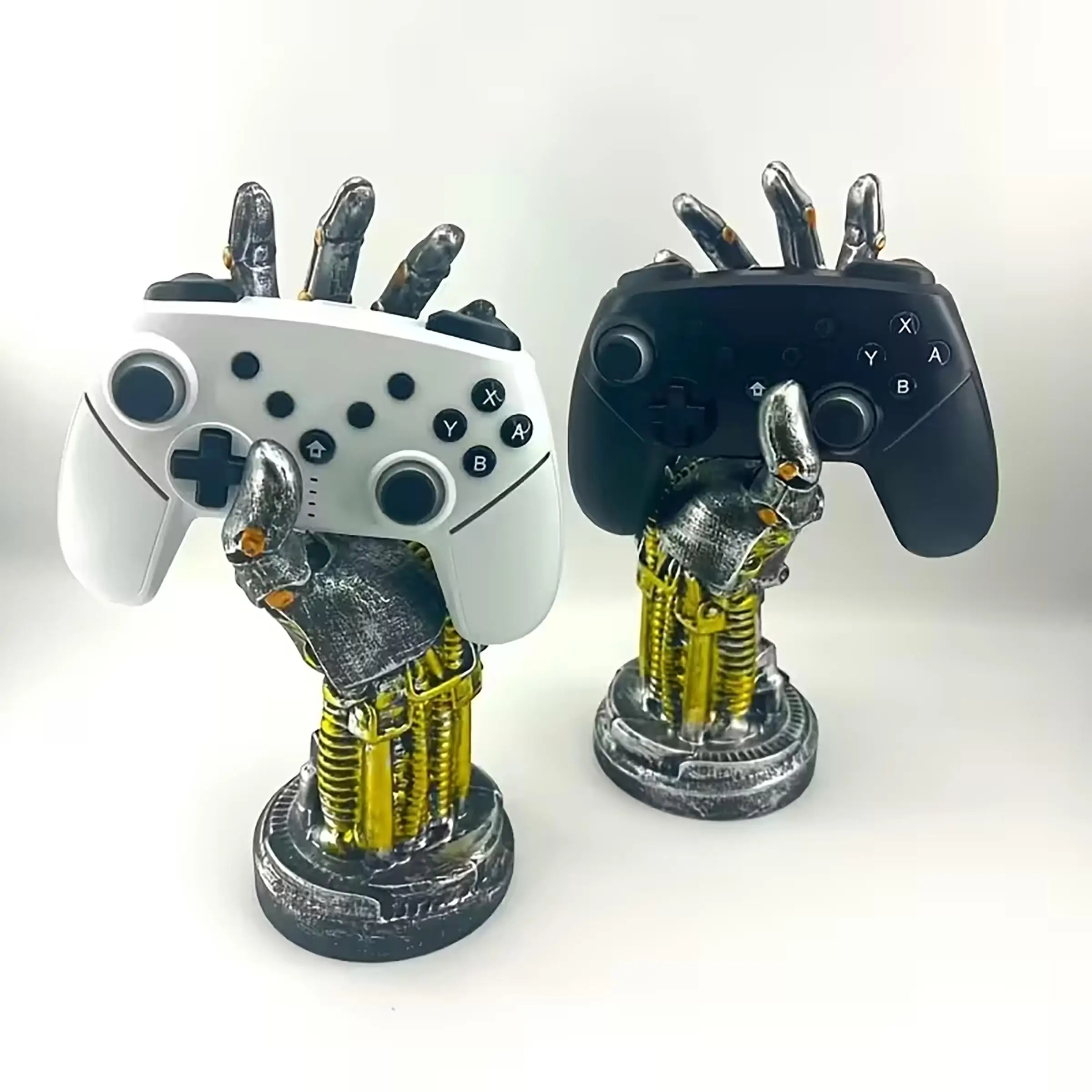 One Unique Sci-Fi Cyberpunk Mechanical Arm Statue , Ultra-Futuristic Design , Game Controller Holder , Headset Stand