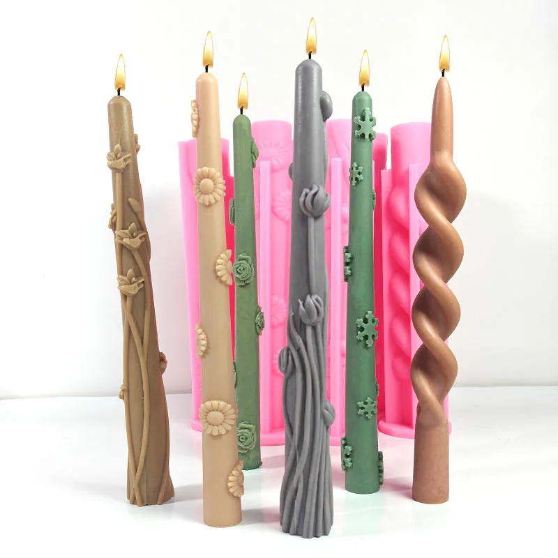 

Многотекстная силиконовая форма для высокого столба для самостоятельного изготовления свечей и штукатурки, художественного декора