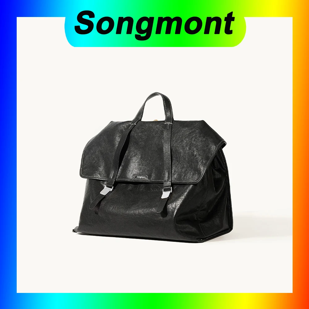 

Songmont Shoulder Bag Traveling Briefcase Men's and Women's Vintage Vegetable Tanned Leather Crossbody