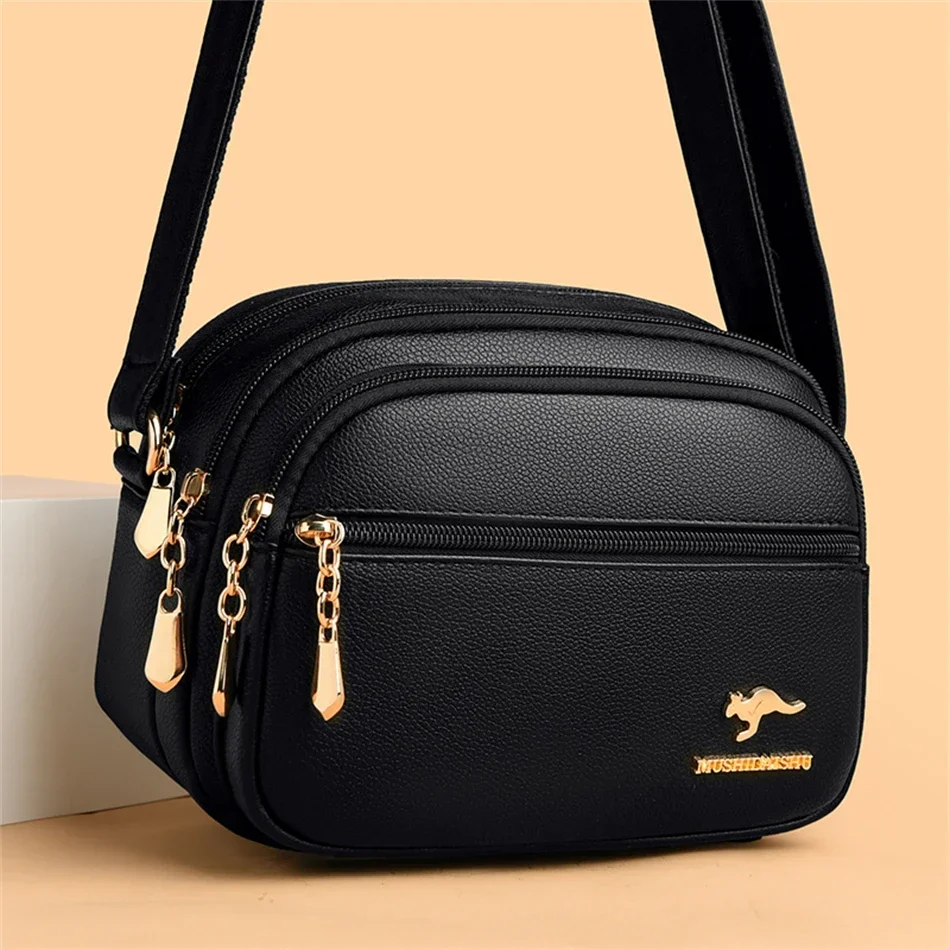 Fashion Women Shoulder Messenger Bag Multi-pocket Wear-resistant Bag Luxury Ladies Handbag Sac High Quality Soft Leather Purse