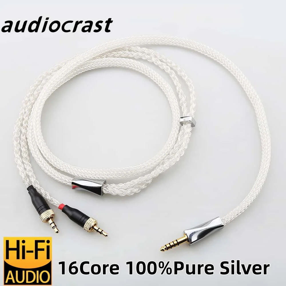 

High end 16Core 100% Pure Silver Headphone upgraded Cable 4.4mm to 2*3.5mm cable audiophile Lossless Audio Audiophile Grade