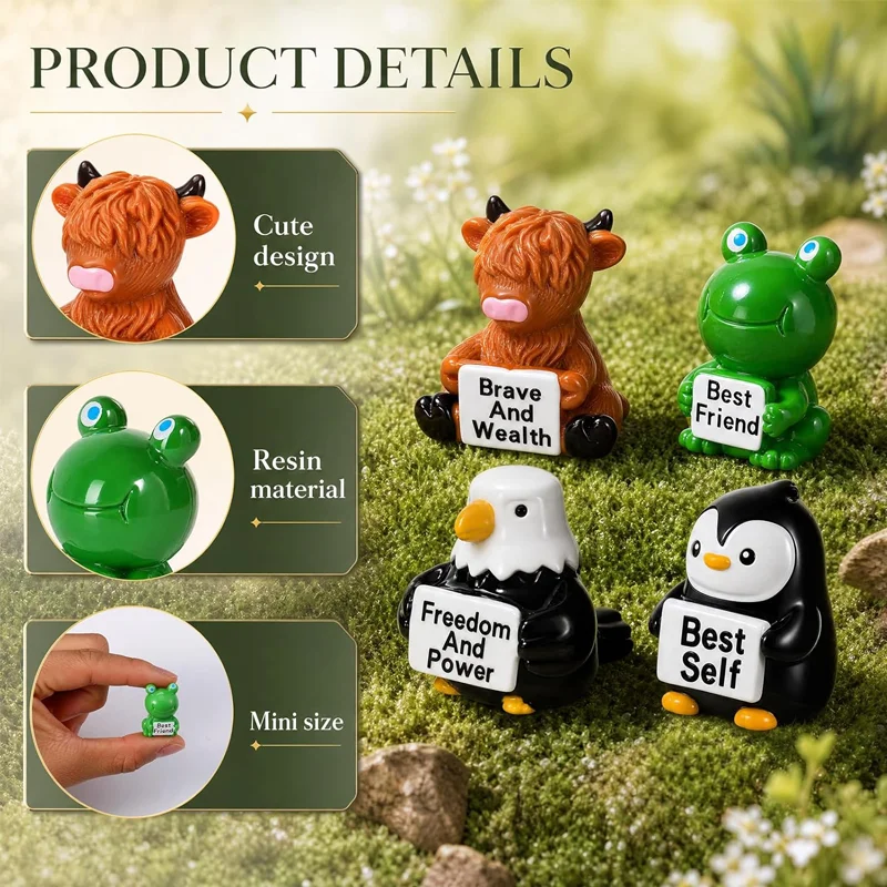 8 Buah Patung Hewan Mini Posit - Desk Setup Nature ulasan dan harga