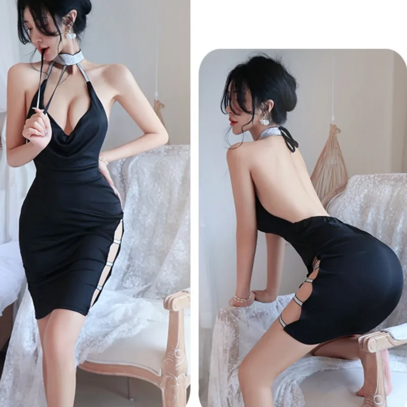 Sukienka obcisła dekolt głęboki V rozcięcie krótki model podkreślający biodra sukienka wieczorowa damska sukienki z długim rękawem robe femmes Sex shop xxx