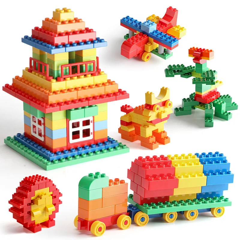 70/200pcs DIY Toys Large Partical Creative Building Block Basic Brick Educational Assembled Puzzle Fit Legoeds Gift for Kids