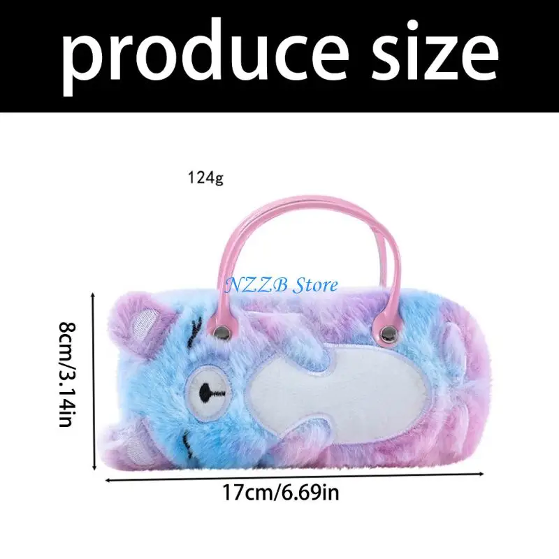 T21F Bear Plush Eyeglass Holder نظارات شمسية مربع حقيبة نظارات واقية من أجل الاستخدام اليومي السفر
