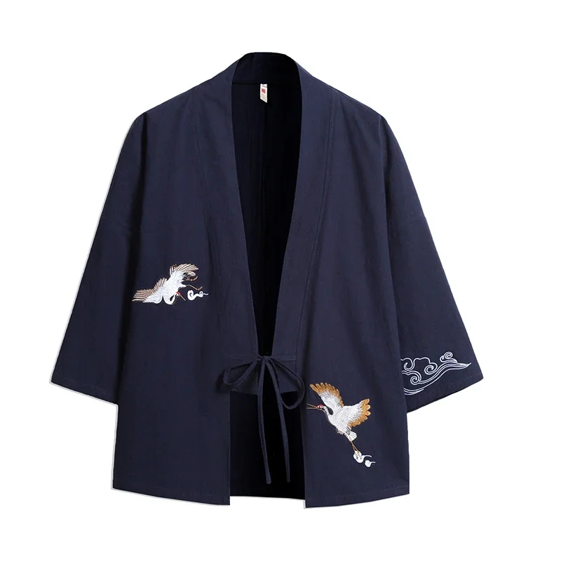 Cardigan Haori da uomo estivo camicia Kimono Samurai abbigliamento giapponese abiti larghi Obi giacca maschile Yukata Streetwear abbigliamento asiatico