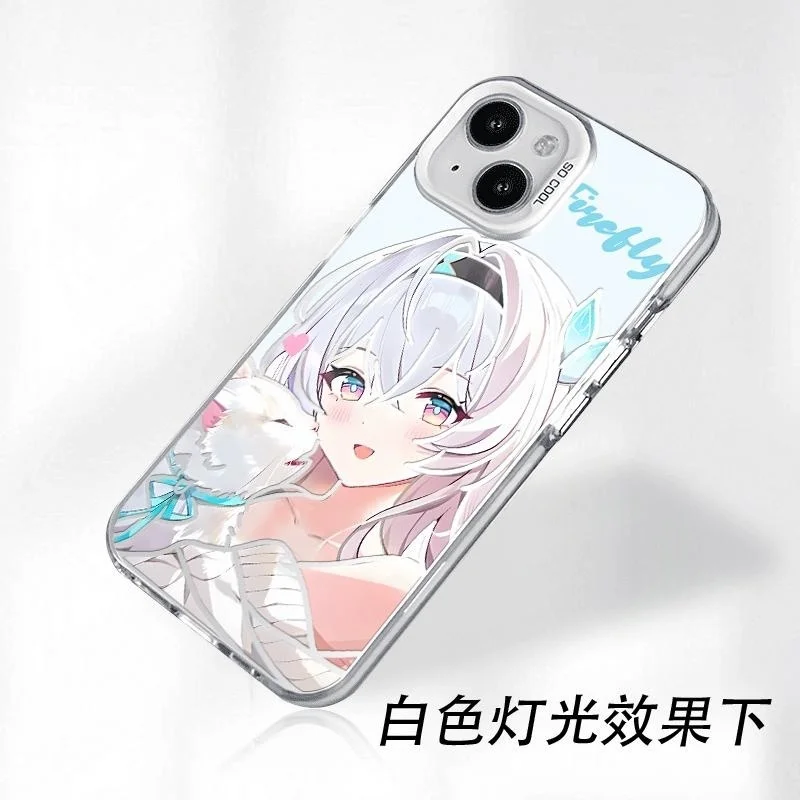 Cute Girl Cartoon Firefly Phone Case for Samsung S25 S24 S23 For Xiaomi For VIVO 200 Ultra For OPPO Find x8 Pro Honkai Cover