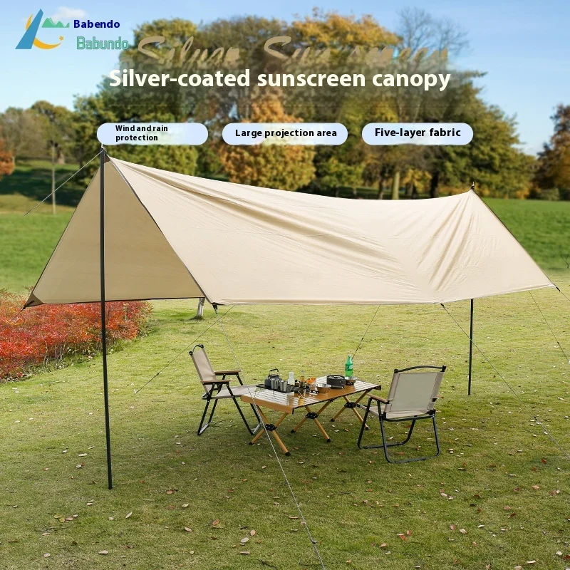 Durable Sun Protection Canopy for Camping and Hiking with Bobenduo Silver Coated Fabric