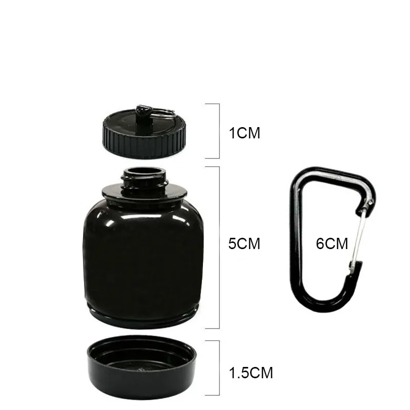100ML Mini Portable Milk Powder Protein Powder Bottle With Keychain Outdoor Camping Storage Container Bottle Key Chain
