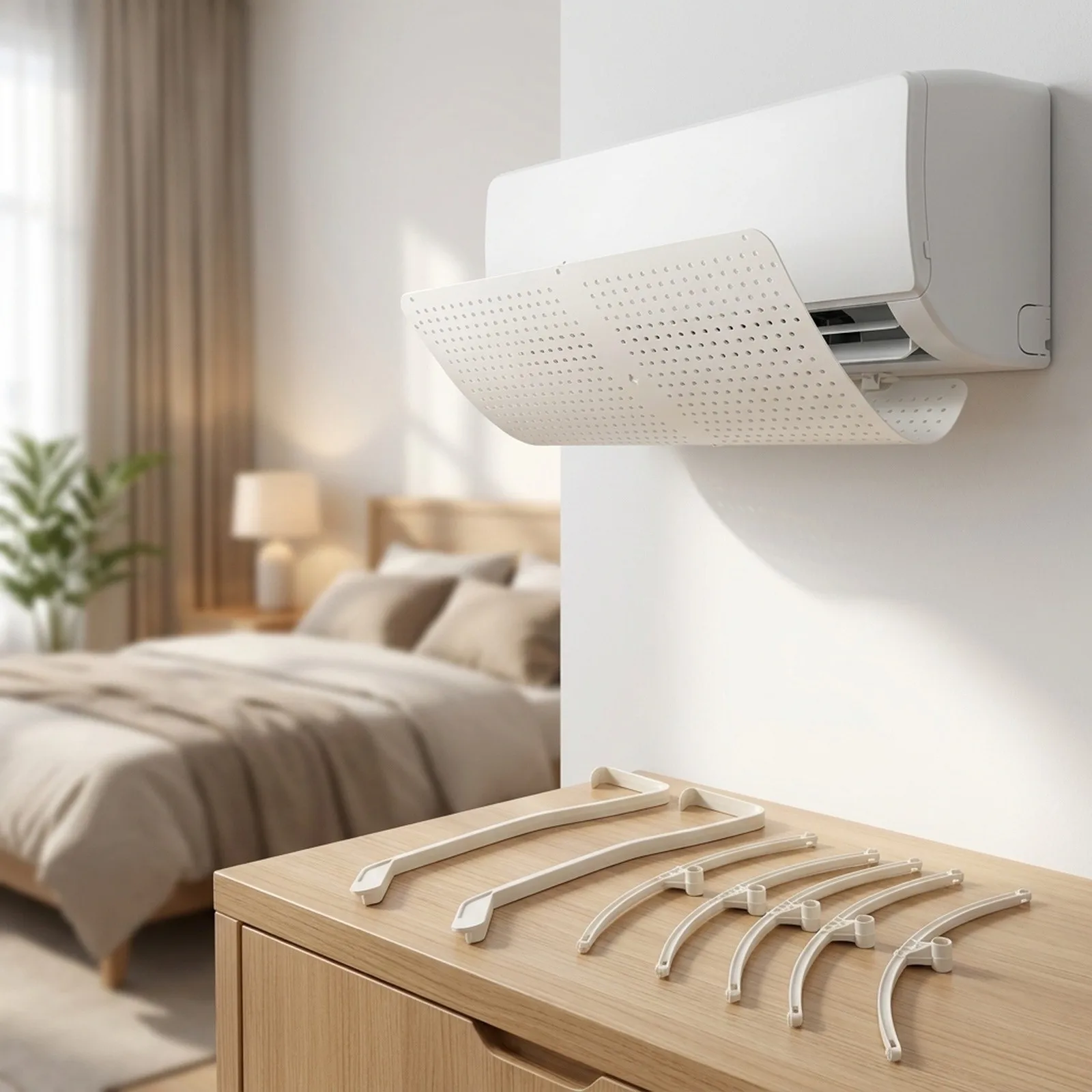 1pc Air Conditioner Wind Deflector Adjustable Air Windshield Cooled Baffle On-hook 90x27cm Household Merchandises