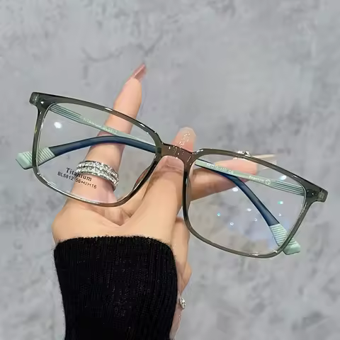 New models &beta; Titanium Eyeglass Frame Ultra Light Box Large Face Men's Eyeglass Frame Optical Prescription Glasses women's 5812