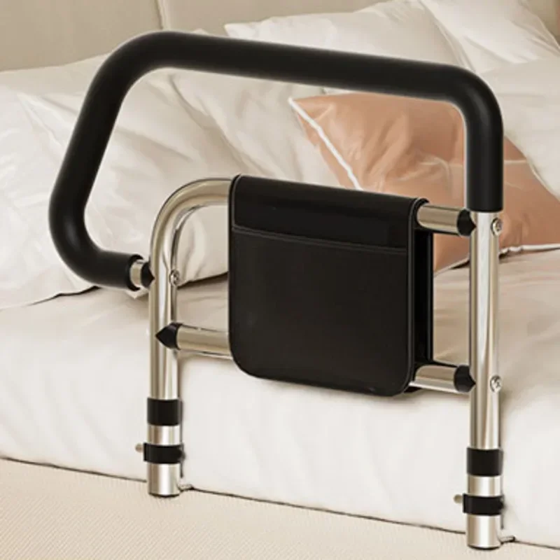 Elderly Bedside Guardrail No-Drill Assist Device Wide Padded Handle Enlarged Safety Rail Secure Bedside Support Handrail