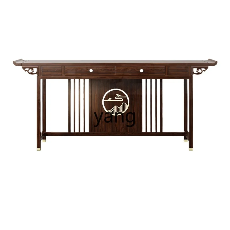 

LTT new Chinese entrance table against the wall, living room table, light luxury solid wood entrance cabinet