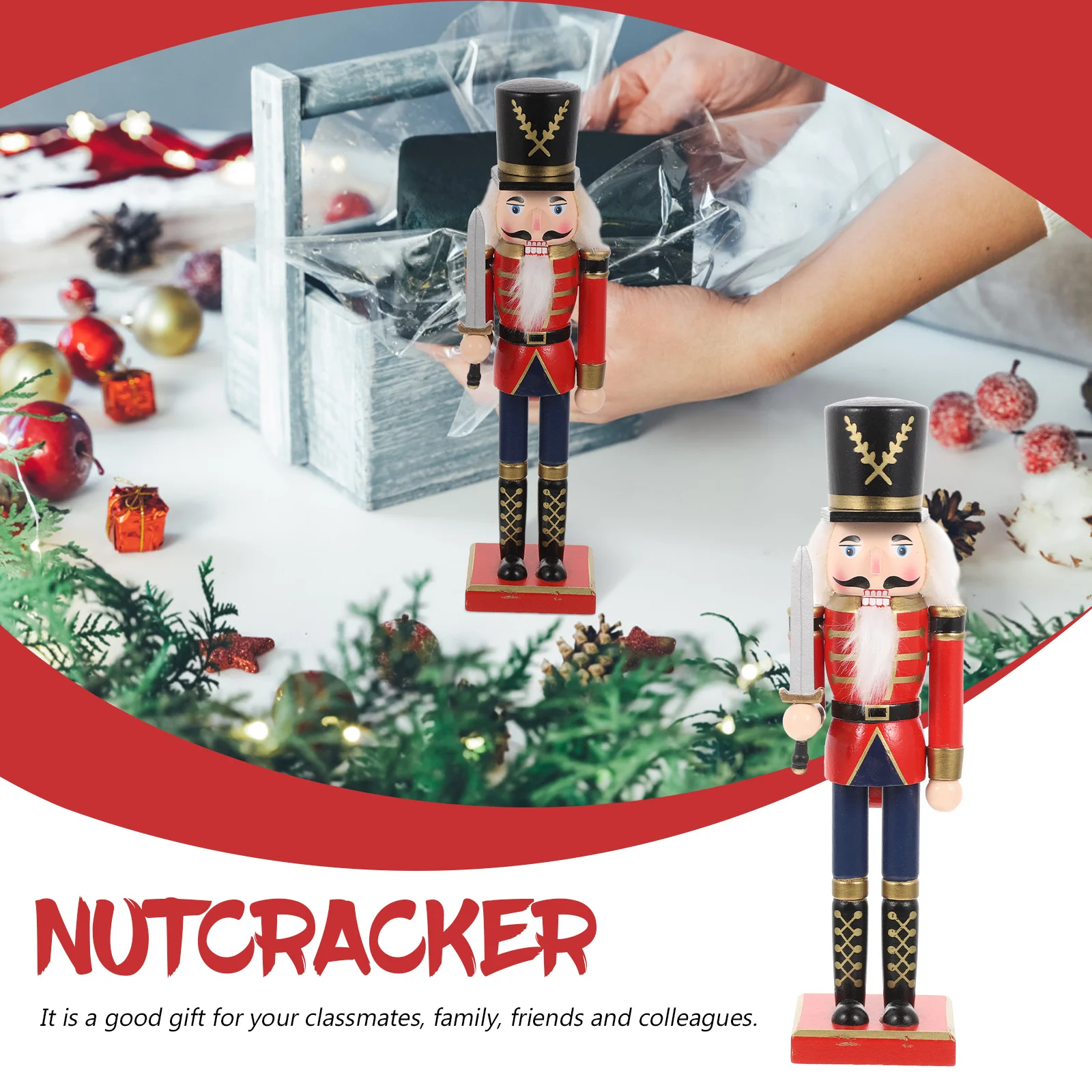 Traditional Wooden Nutcracker Soldier: A Timeless Christmas Decoration for Your Home
