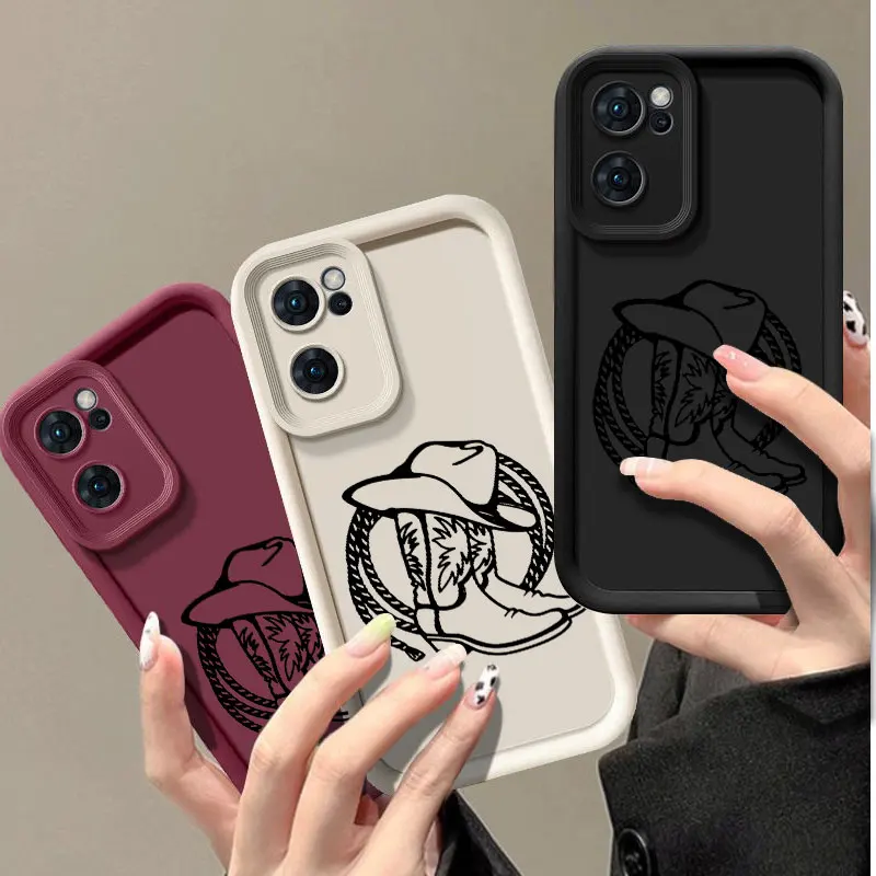 Western Cowgirl Fashine Phone Case For OPPO FIND X5 RENO 6 7 7Z 8 8T 10 11 12 12F PRO PLUS 5G Shockproof Soft Cover Coque Shell