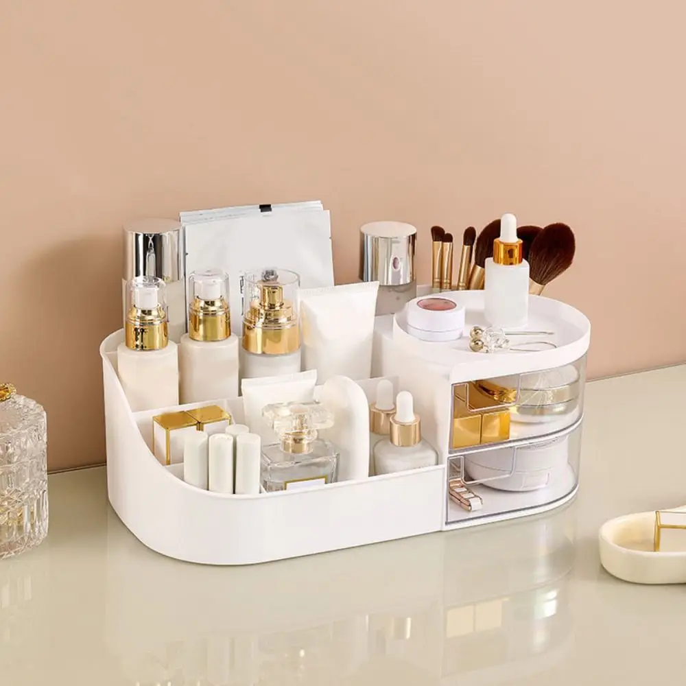 Simple Plastic Cosmetics Storage Box Large Capacity Space Saving Sundries Storage Box Drawer Type Makeup Box Office