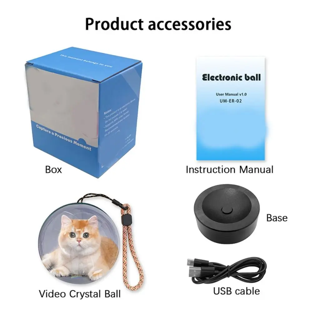 

Wireless Video Display Ball 3D Effect DIY Digital Video Display Pixel Display Electronic Screen 3D Crystal Ball Birthday Gifts