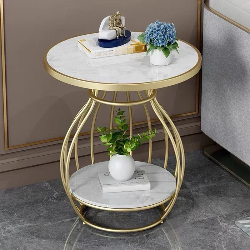 Standing Luxury Side Table Round Shelf Design Aesthetic Camping Side Table Organizer Nordic Couchtisch Living Room Furniture