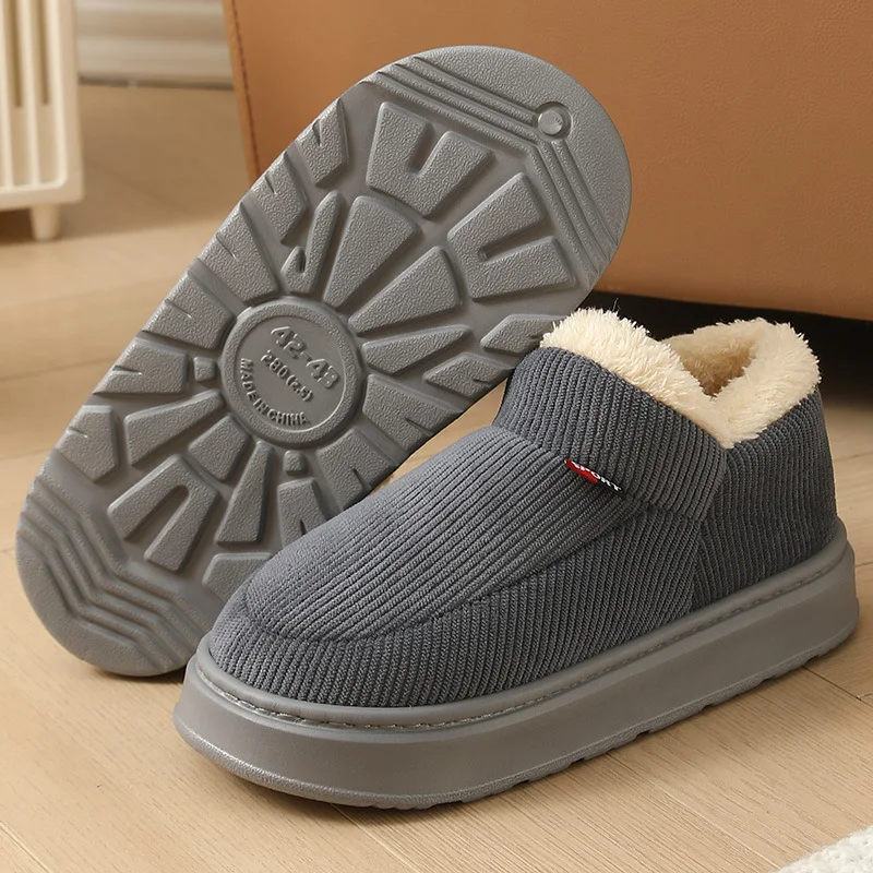 Unisex Winter-Plüsch-Schneestiefel mit Warmer Dicker Sohle für Innen- und Außenbereich Rutschfeste Hausschuhe – Detail 13