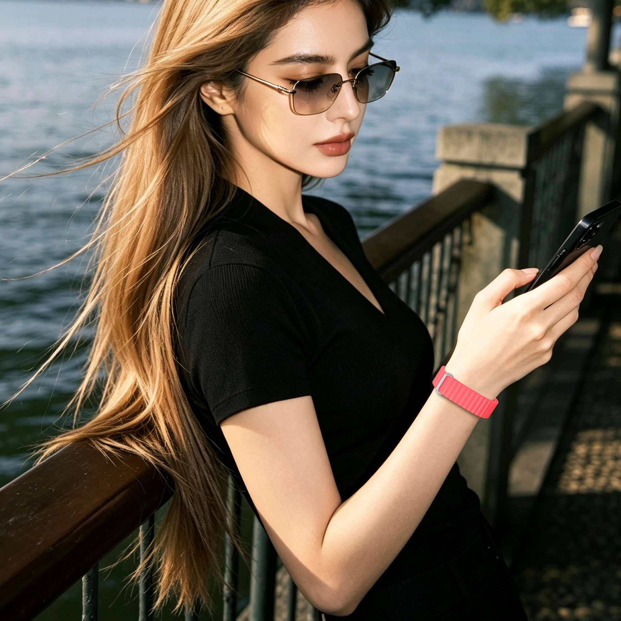 NEUES Sport-Schlaufenarmband für Google Fitbit Air, Gummi-Ersatzarmband für Google, Silikon-Armband Correa – Detail 24