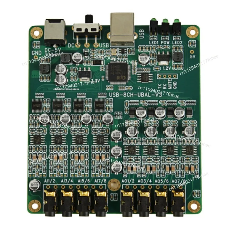 8-Channel USB Playback Recording IIS TDM Leader/follower ASIO XMOS Soundcheck Measurement Custom Sound Card