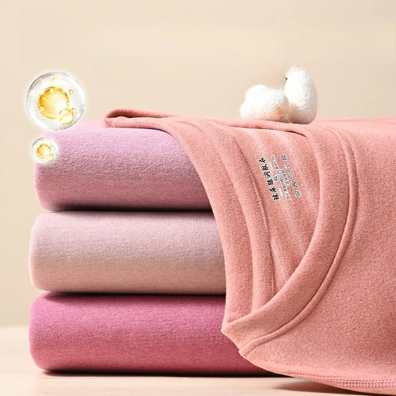

Thermal Shirt Top Woman Winter Thick Thermal Underwear Warm Fleece Pajamas Prevent Dryness Pullover Elastic Soft Underwear Tops