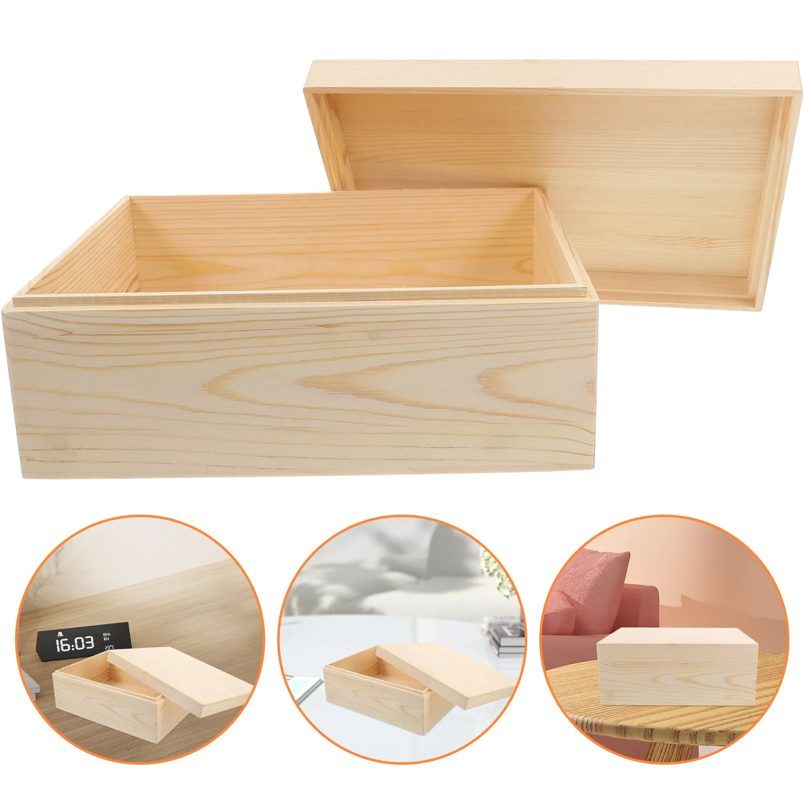 

Бамбуковая шкатулка для украшений с большим пространством для хранения, минималистичный дизайн, органайзер для серег, браслетов, ожерелий, декор для рабочего стола, бамбук