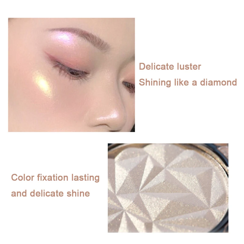 Long-lasting Highlighter Powder Glitter Palette Makeup Glow Face Contour Shimmer Highlight Shading Powder Brighten Skin Tone