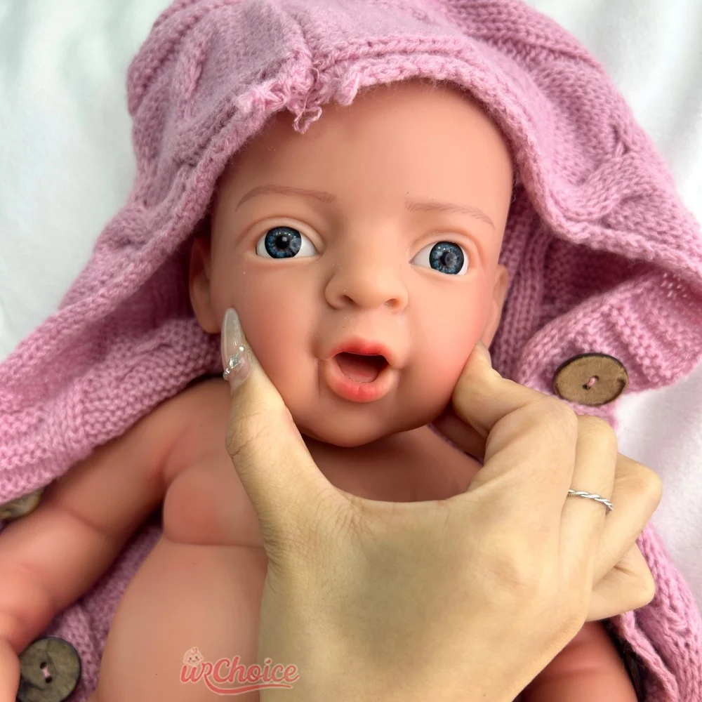 مرنة فتح الفم فتاة واقعية السيليكون ولد من جديد طفل 44 سم دمية وزن للتصوير الفوتوغرافي الإبداعي ومشاريع الأفلام