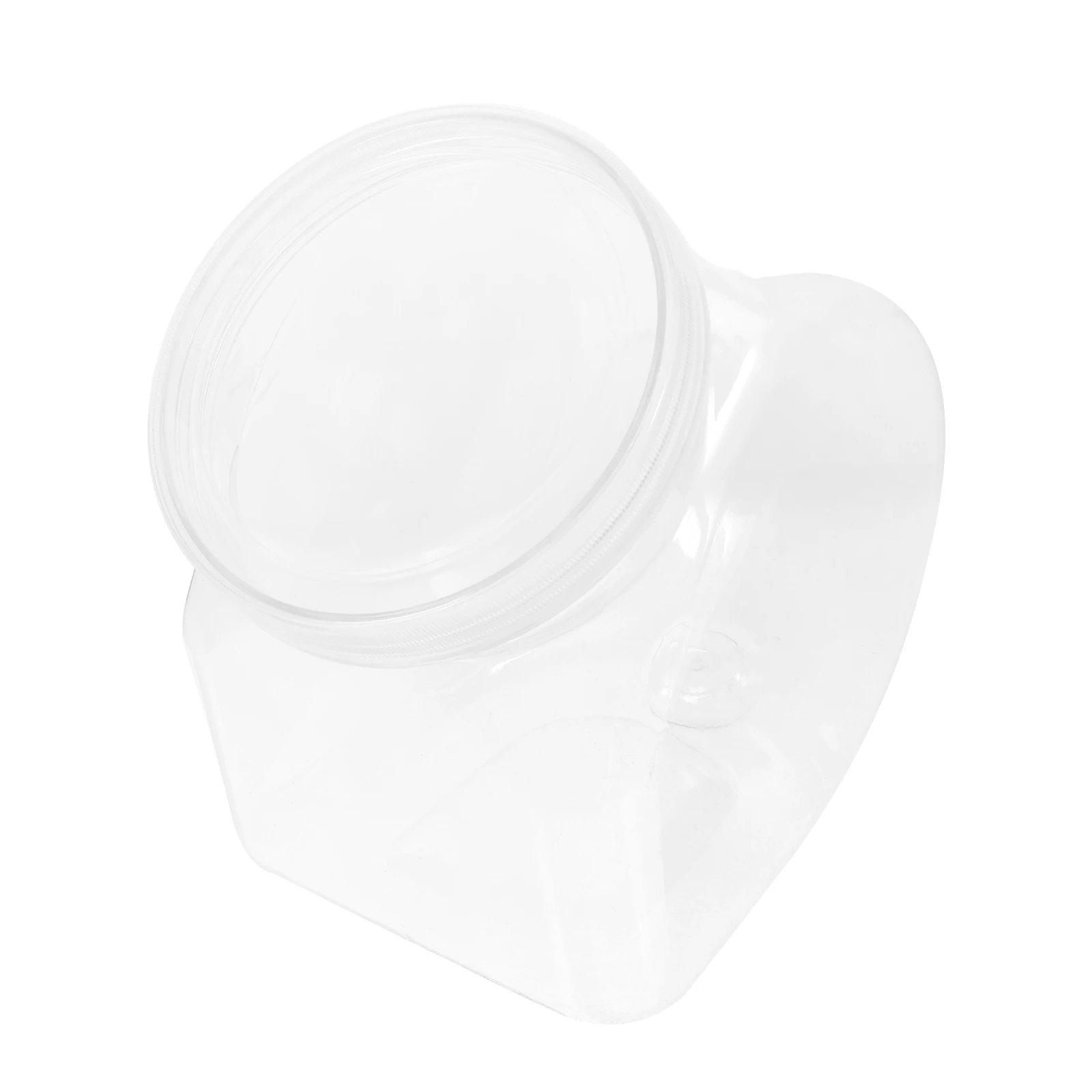 2000Ml Wide Mouth Storage Jar Clear Plastic Container With Angled Spout Horizontal Sealing For Candy Cookies Snacks Liquids