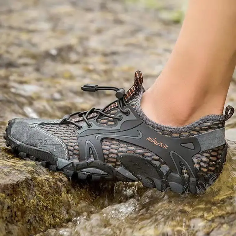 Chaussures de course décontractées en maille coordonnante pour hommes, chaussures d'alpinisme respirantes, chaussures de sport de voyage en plein air, mode, été, nouveau, 2024