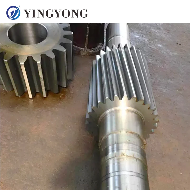 Ball Mill Spare Part Large Module Transmission Steel Helical   Spur Pinion Gear Shaft Roller Shaft
