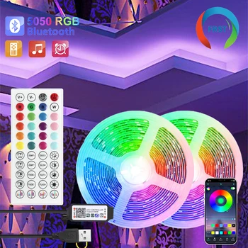 اللون RGB 5050 LED قطاع بلوتوث الشريط ديكور للغرفة LED 10 مت...
