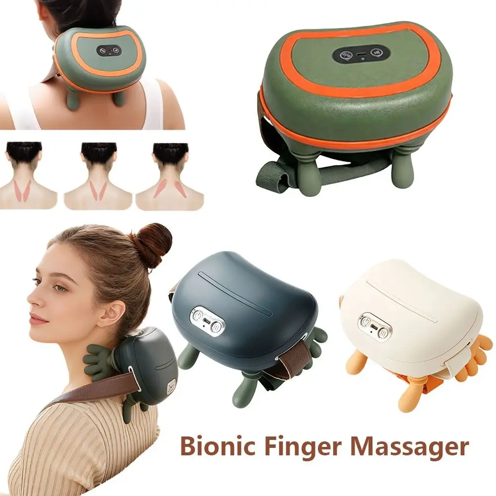 Kneading Technology Bionic Finger Massager Wireless USB Rechargeable Trapezius Massager Heating Compress Deep Kneading