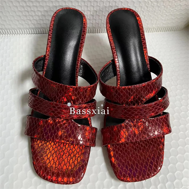 Perline Perle Sandali con tacco strano Donna Sandali con cinturino in vera pelle unici Ciabatte estive sottili per ragazze