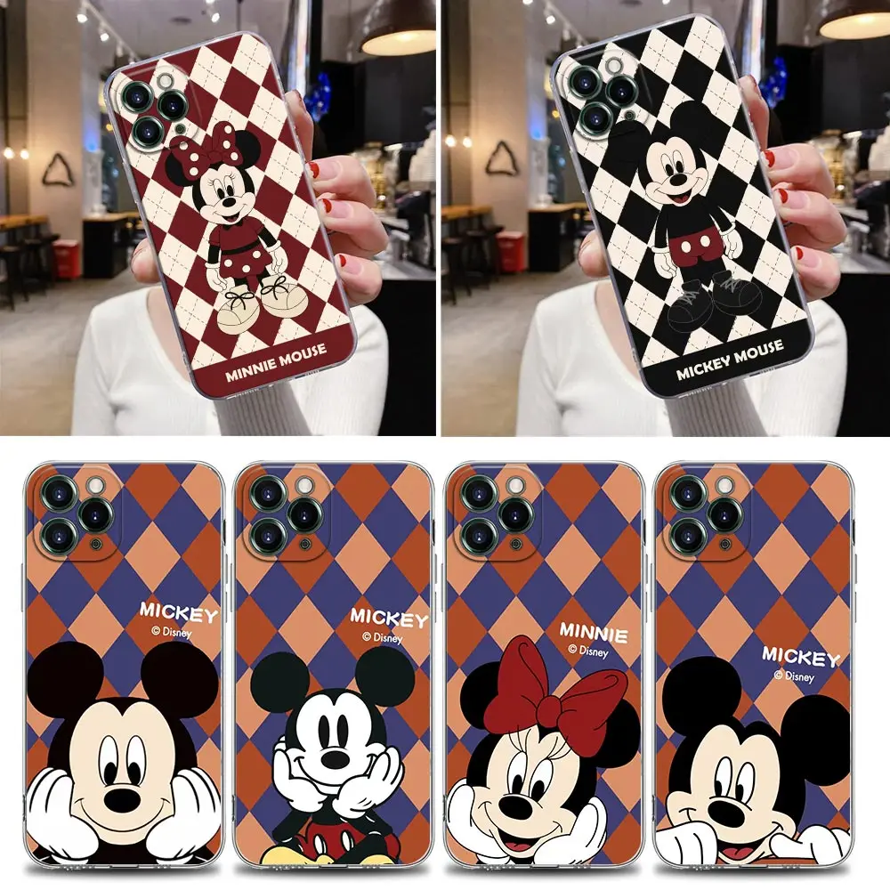 Disney Clear Case For iPhone 16 15 14 13 12 11 Pro Max Mini Xs X 8 Plus Cover For iphone 16 Pro Case Cartoon Minnie Mickey Mouse