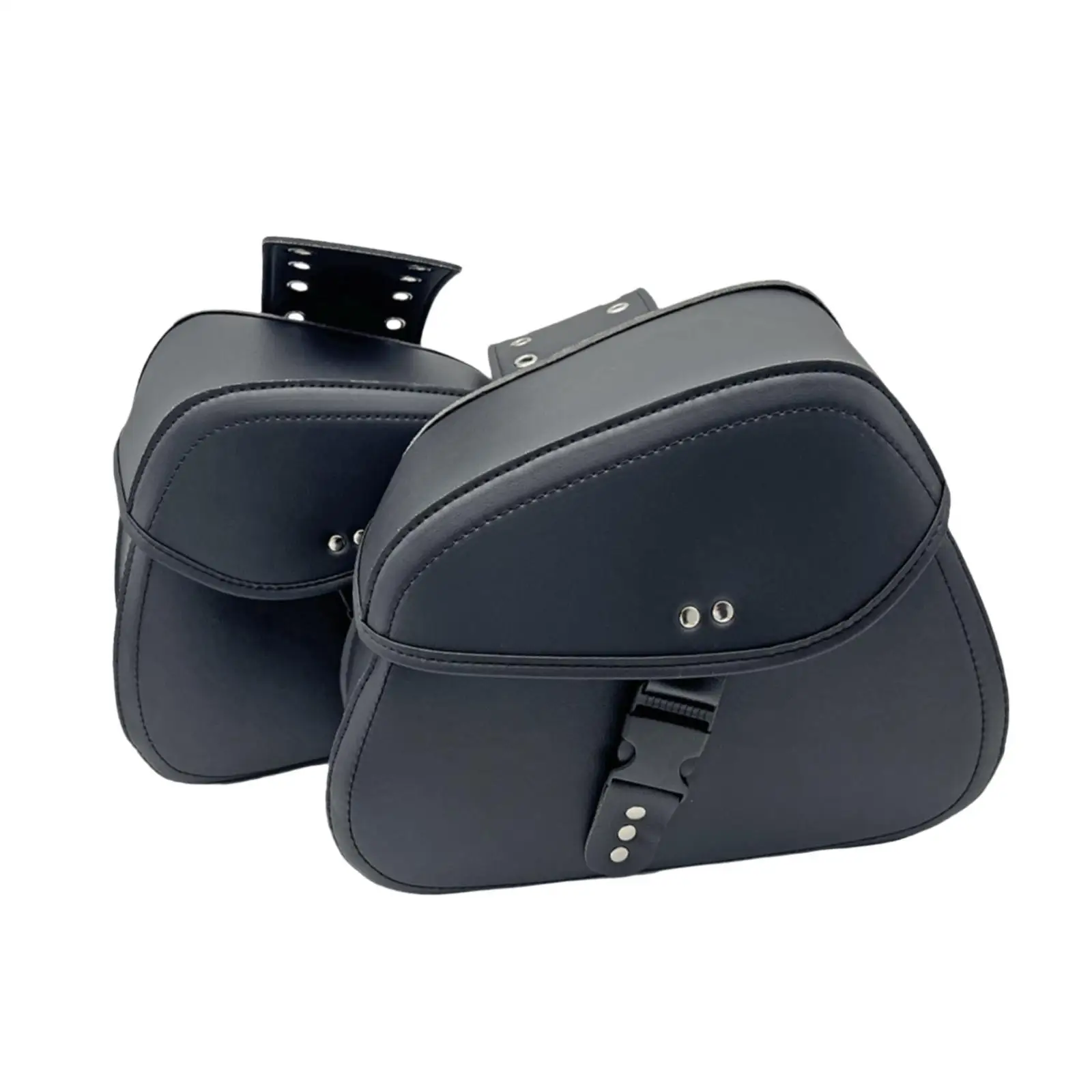 2 Pieces Generic Motorcycle Saddlebag Black Easy Installation Motorcycle Luggage