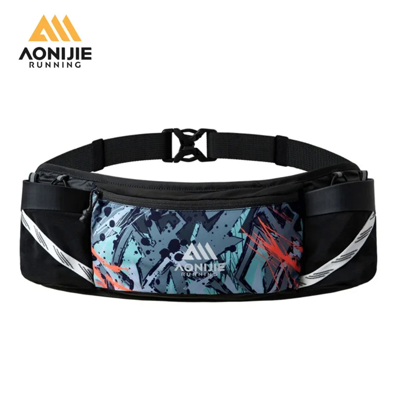 AONIJIE W8125 Unisex Outdoor Running Waist Bag Double Kettle Fanny Pack Marathon Hydration Belt Jogging Cycling Phone Holder