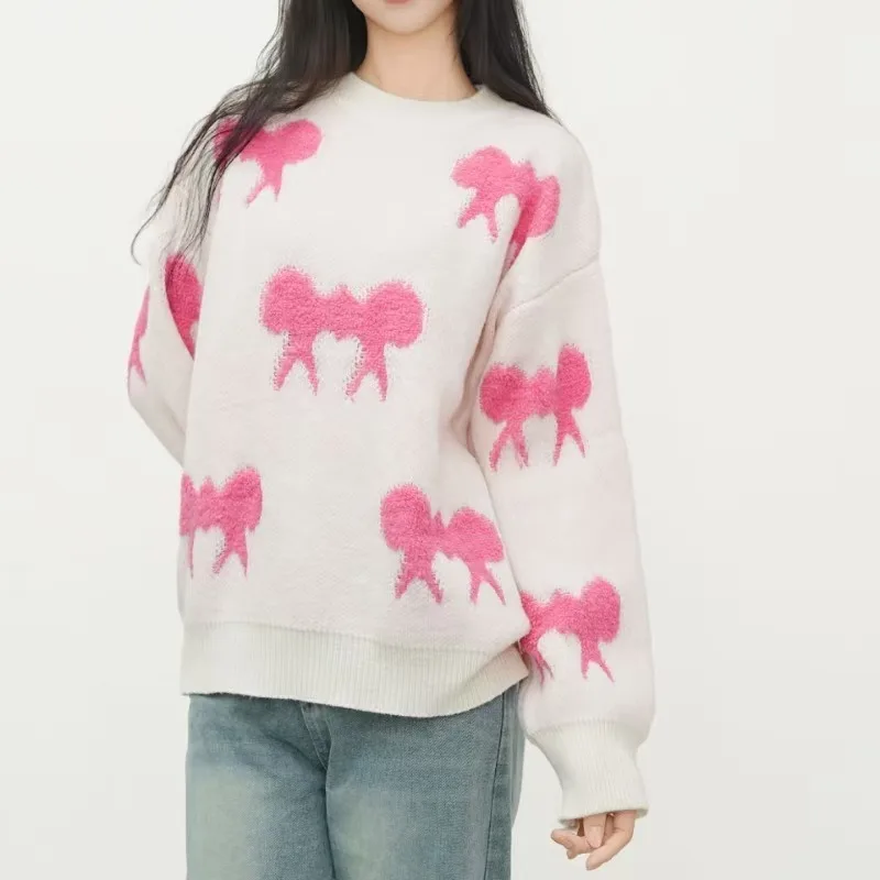 

Autumn All Macth Casual O Neck Long Sleeve Women Pullover Y2k Fashion Constrast Color Print Seqters Harajuku Lazy Punk Clothes