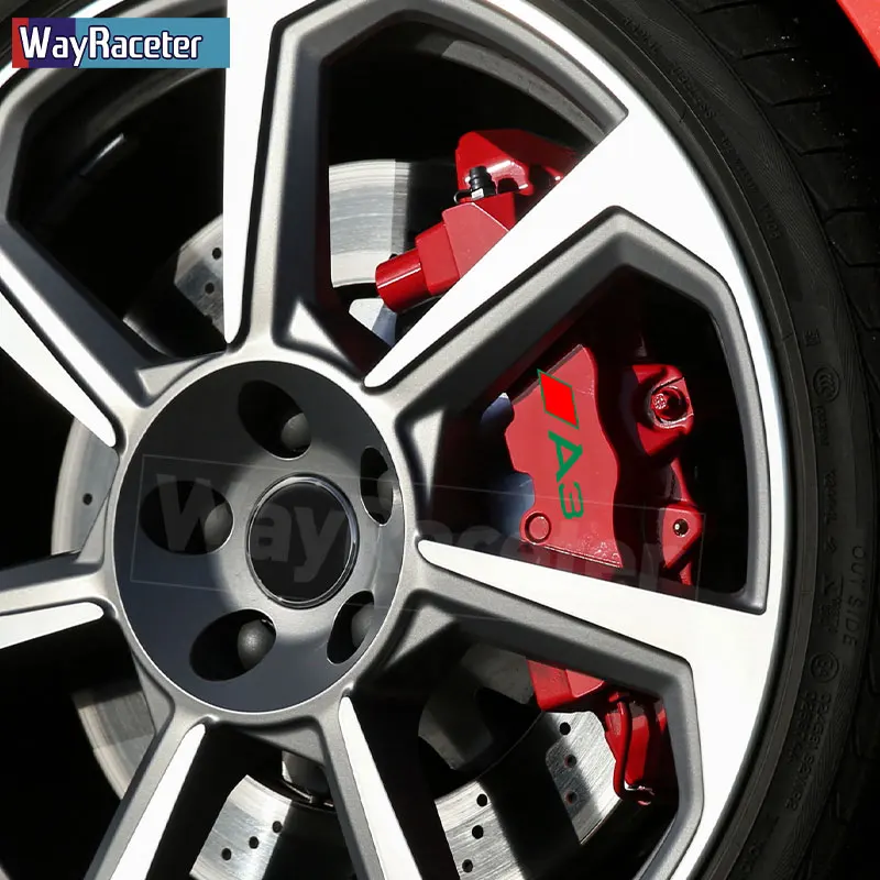 6 Pcs Top Vinyl Decal High Temperature Car Brake Caliper Stickers For Audi A3 S3 A4 S4 A5 S5 A6 S6 A7 S7 A8 Q2 Q3 Q5 Q7 Q8 TT view 5