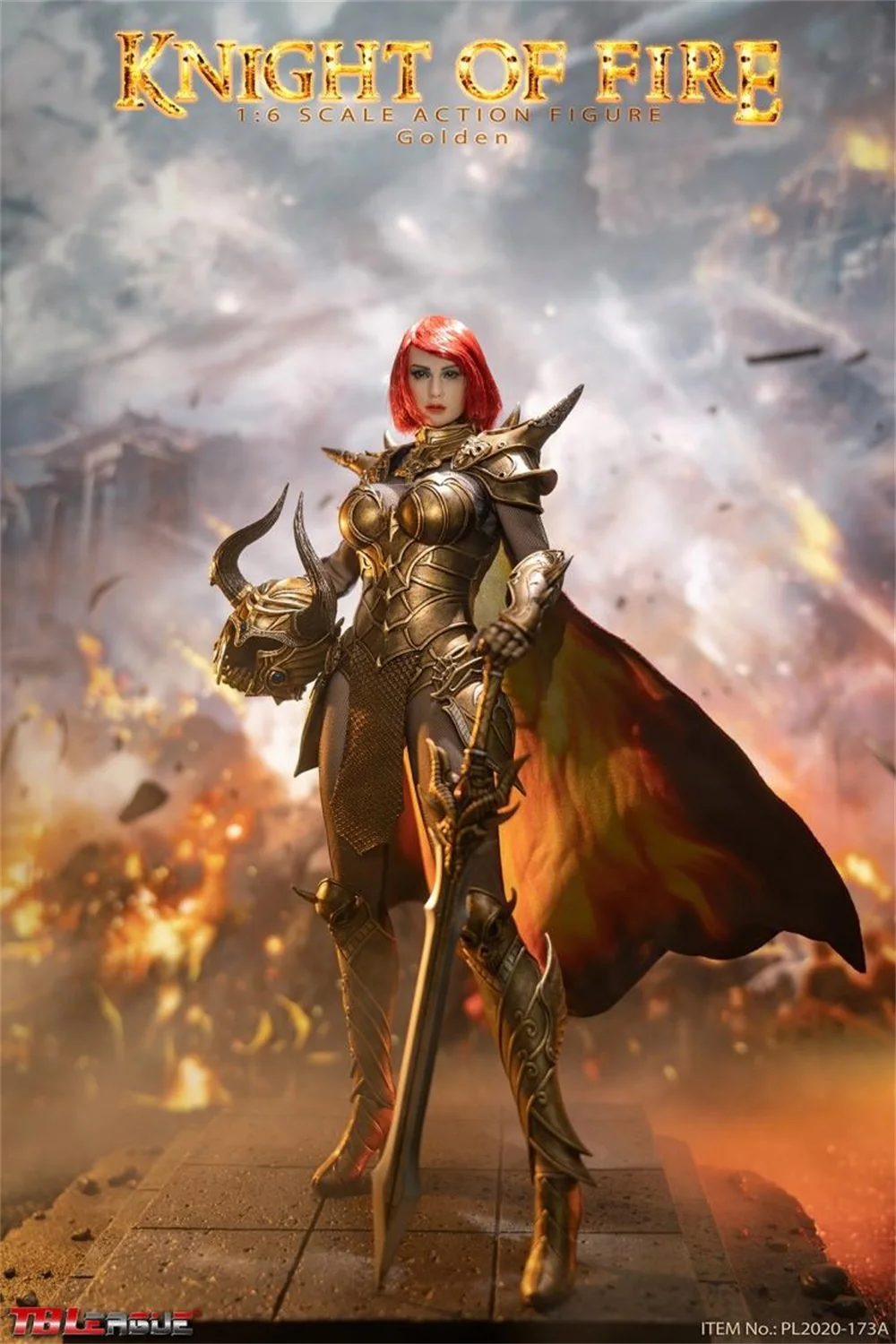 1/6 TBLeague PL2020-173A Female Knight of Fire Warrior Gold Version Full Set Moveable Action Figure For Fans Gift Collect