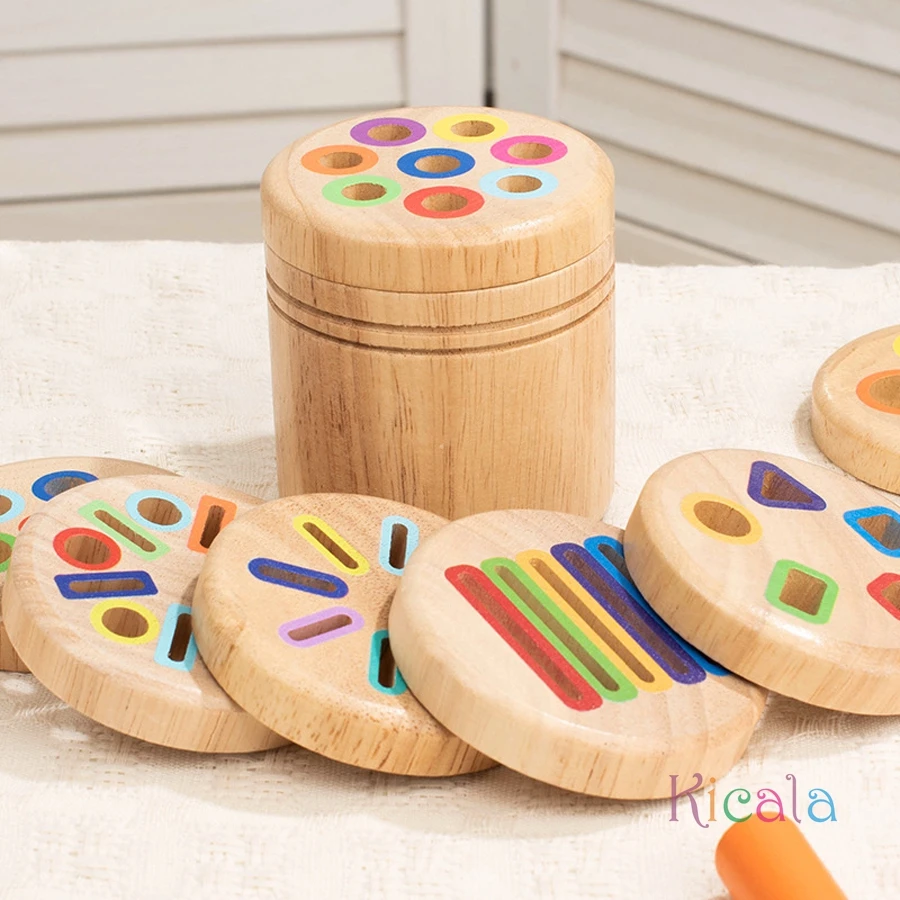 Montessori kleursorteerspeelgoed voor kinderen voor peuters |   Houten speelgoed voor fijne motoriek voor kinderen Educatief zintuiglijk leerspelcadeau
