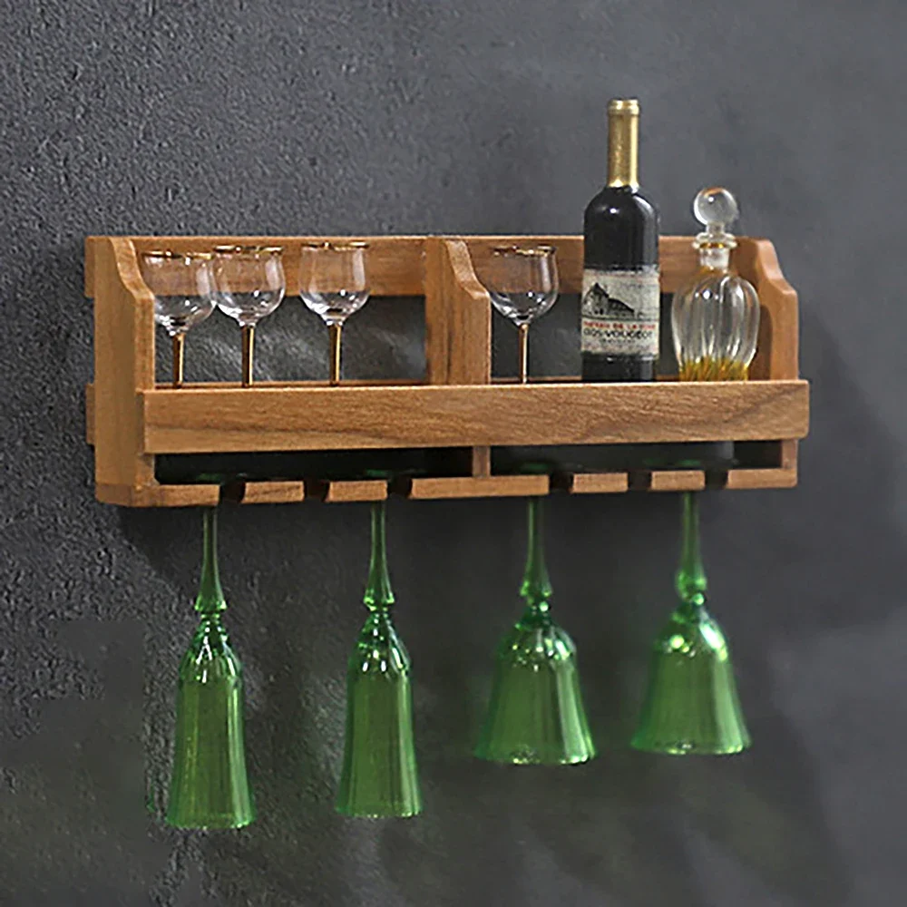 1/12 Dollhouse Accessories Miniature Wooden Wall Mounted Wine Cabinet Mini Showcase Model Toy for Doll House Decoration