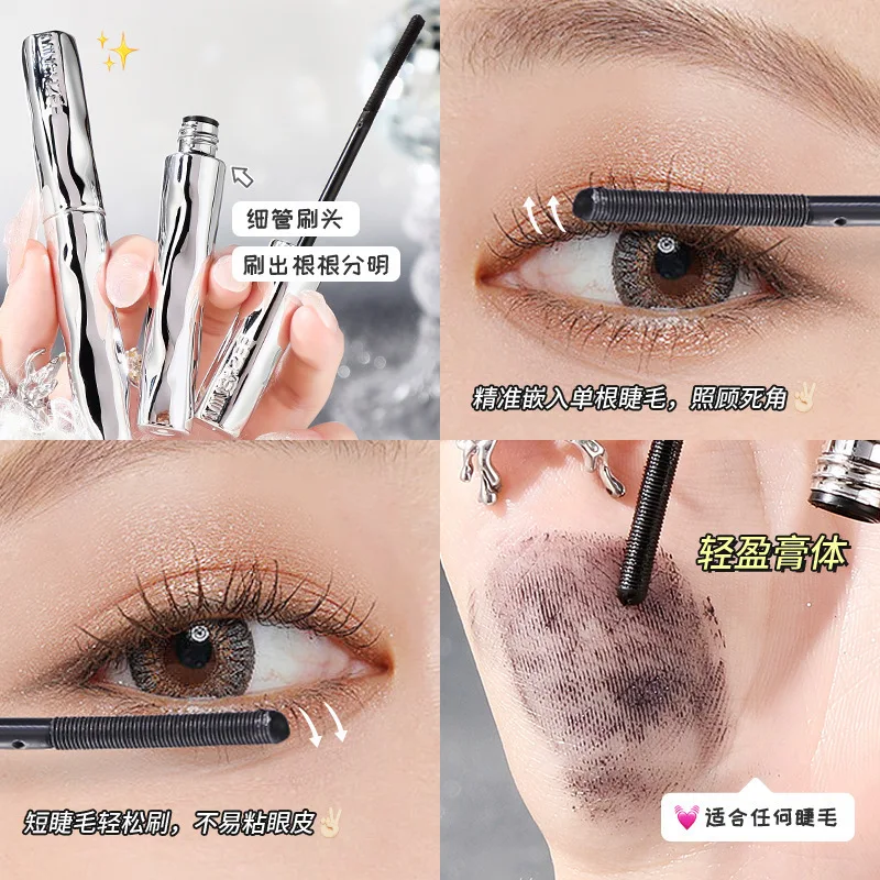 1PC 속눈썹 마스카라 방수 실크 섬유 마스카라 빠른 건조 속눈썹 연장 마스카라 메이크업 블랙 롱 컬링 속눈썹 메이크업