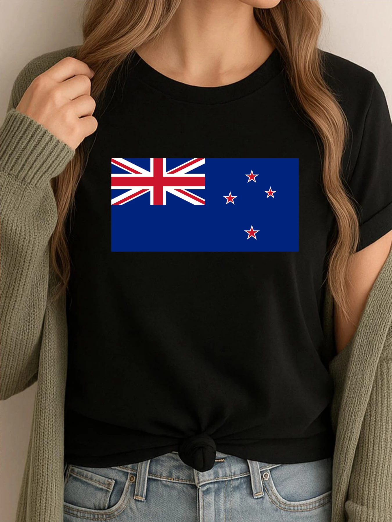 

Официальный флаг Новой Зеландии, футболки с 3d принтом, летние футболки с рисунком Believe Camisetas, женская роскошная одежда